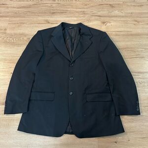 Ermenegildo Zegna Mens Black Wool Suit Jacket Blazer Made in Italy Size 54